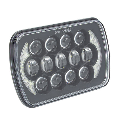 Heise HE-5X7B1 5" x 7" 85W Rectangular Black Front Face 17 LED Headlights