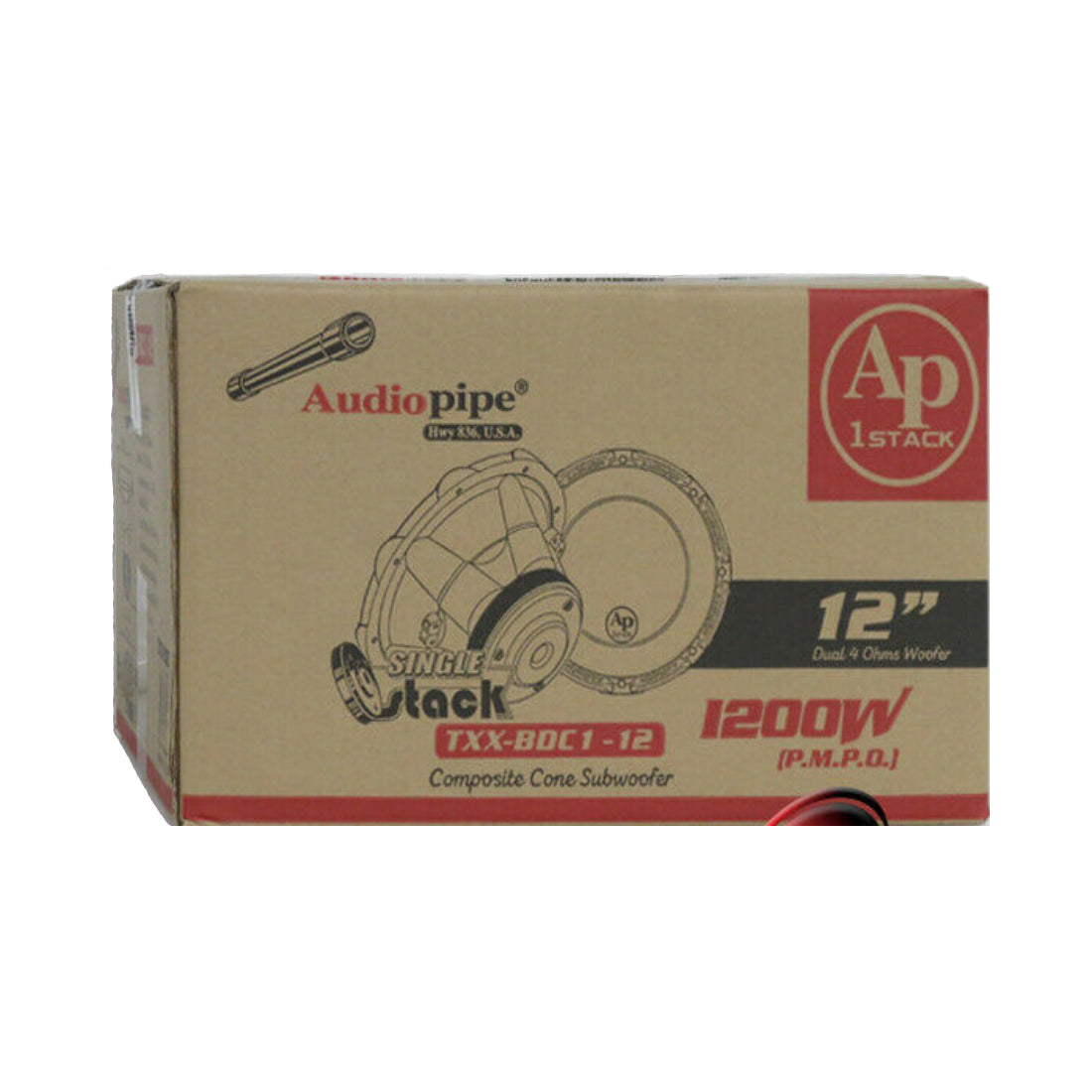 Audiopipe TXX-BDC1-12 12-inch 600 Watts RMS Dual 4-Ohm Car Audio Subwoofer