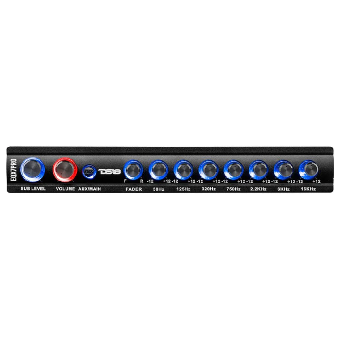 DS18 EQX7PRO 1/2 DIN 7 Band Graphic Equalizer w/ 7 Volt-Output LED Indicator