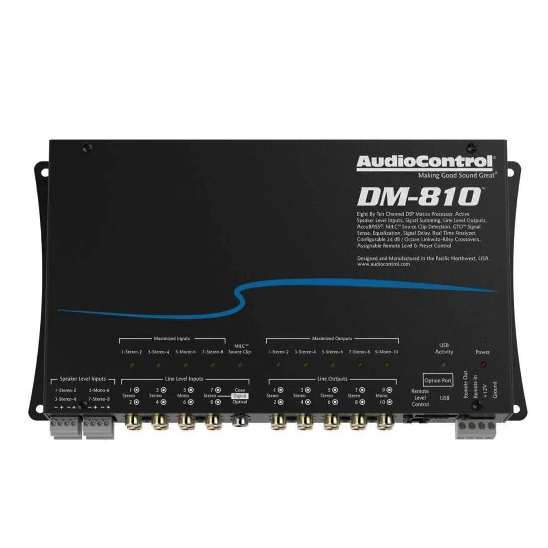 AudioControl DM-810 10-Channel Matrix Digital Sound Processor DSP with AccuBASS