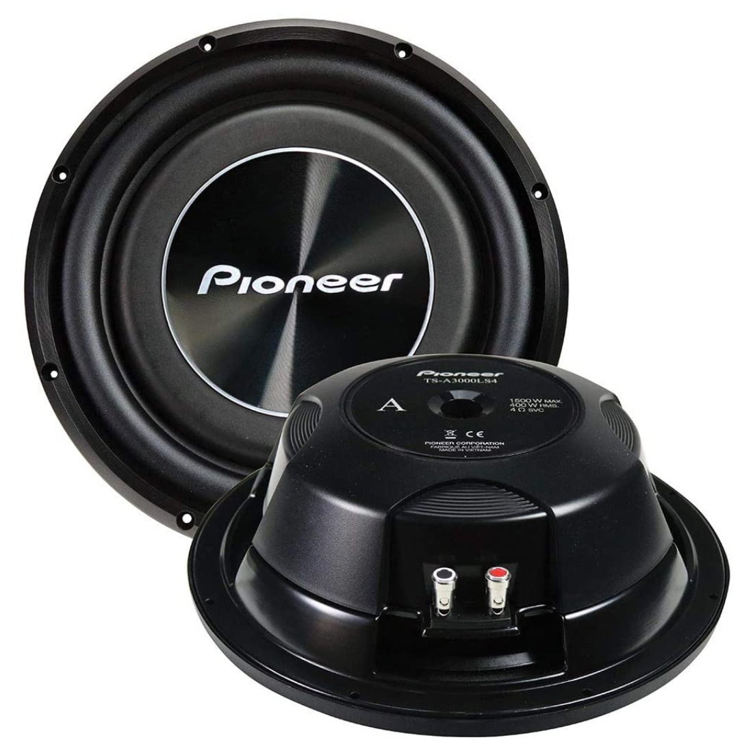 Pioneer TS-A3000LS4 1500 Watts Max 4 Ohms Single Voice Coil 12" Car Subwoofer