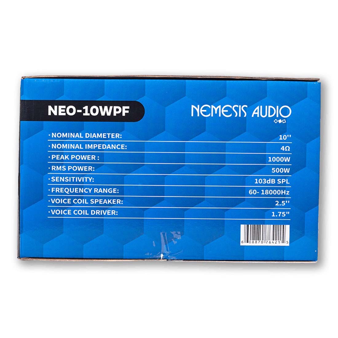Nemesis Audio NEO-10WPF 10" 1000W Peak 4-Ohm Water-Resistant Coaxial Speaker