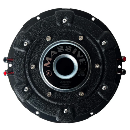 Massive Audio GTS8 8" 400W Peak Dual 4-Ohm Voice Coil Shallow Mount Subwoofer