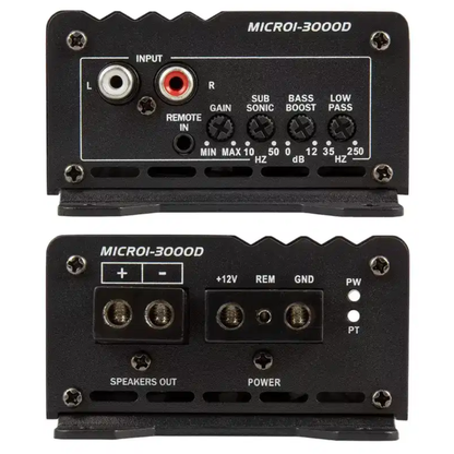 Power Acoustik MICRO1-3000D 1-CH Monoblock 3000W Max Class-D Compact Amplifier