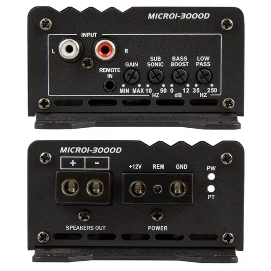 Power Acoustik MICRO1-3000D 1-CH Monoblock 3000W Max Class-D Compact Amplifier