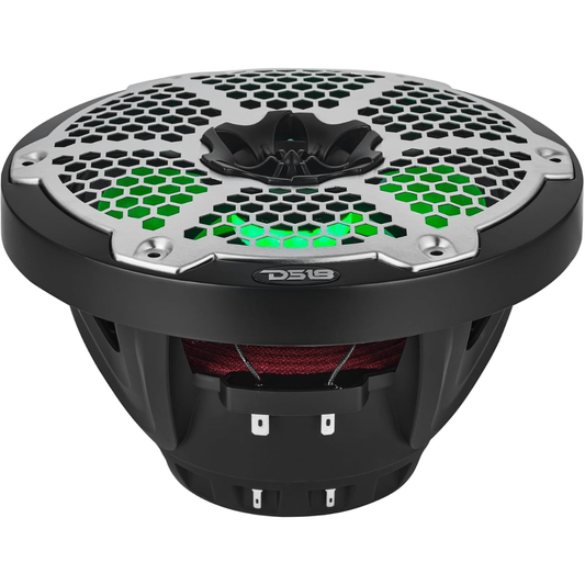 DS18 NXL-8MD/BK 8" 2-Way 700W Max 4-Ohm Hybrid Marine Speakers w/ RGB (Black)