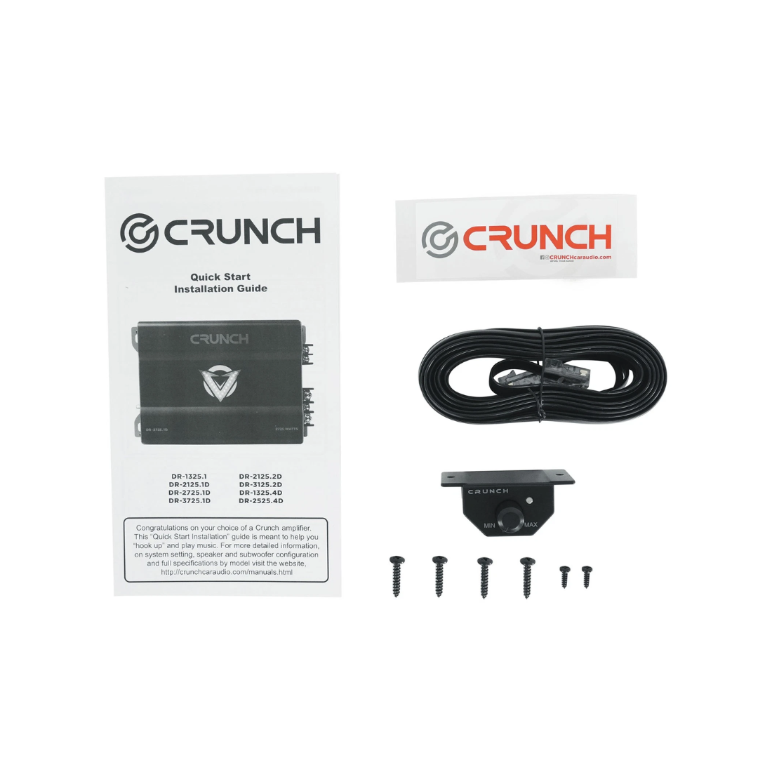 Crunch DR-3725.1D 1-CH Monoblock 3725W Max Class-D Car Amplifier w/ Bass Remote