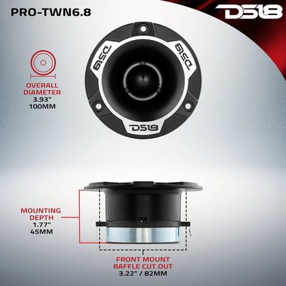 DS18 PRO-TWN6.8 4" 300W Peak 8-Ohm 1.25" VC High Compression Neodymium Tweeter