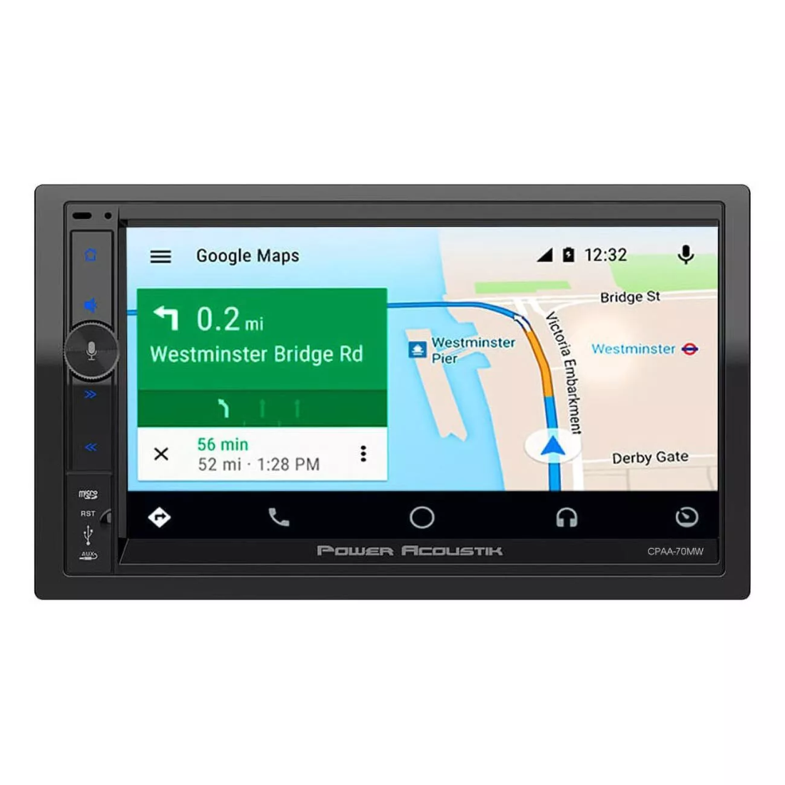 Power Acoustik CPAA70MW 7" 2-DIN Receiver w/ Wireless Apple CarPlay/Android Auto