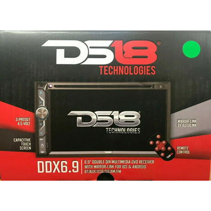 DS18 - DDX6.9 6.9" Touchscreen Double-Din Headunit with DVD, Bluetooth, USB