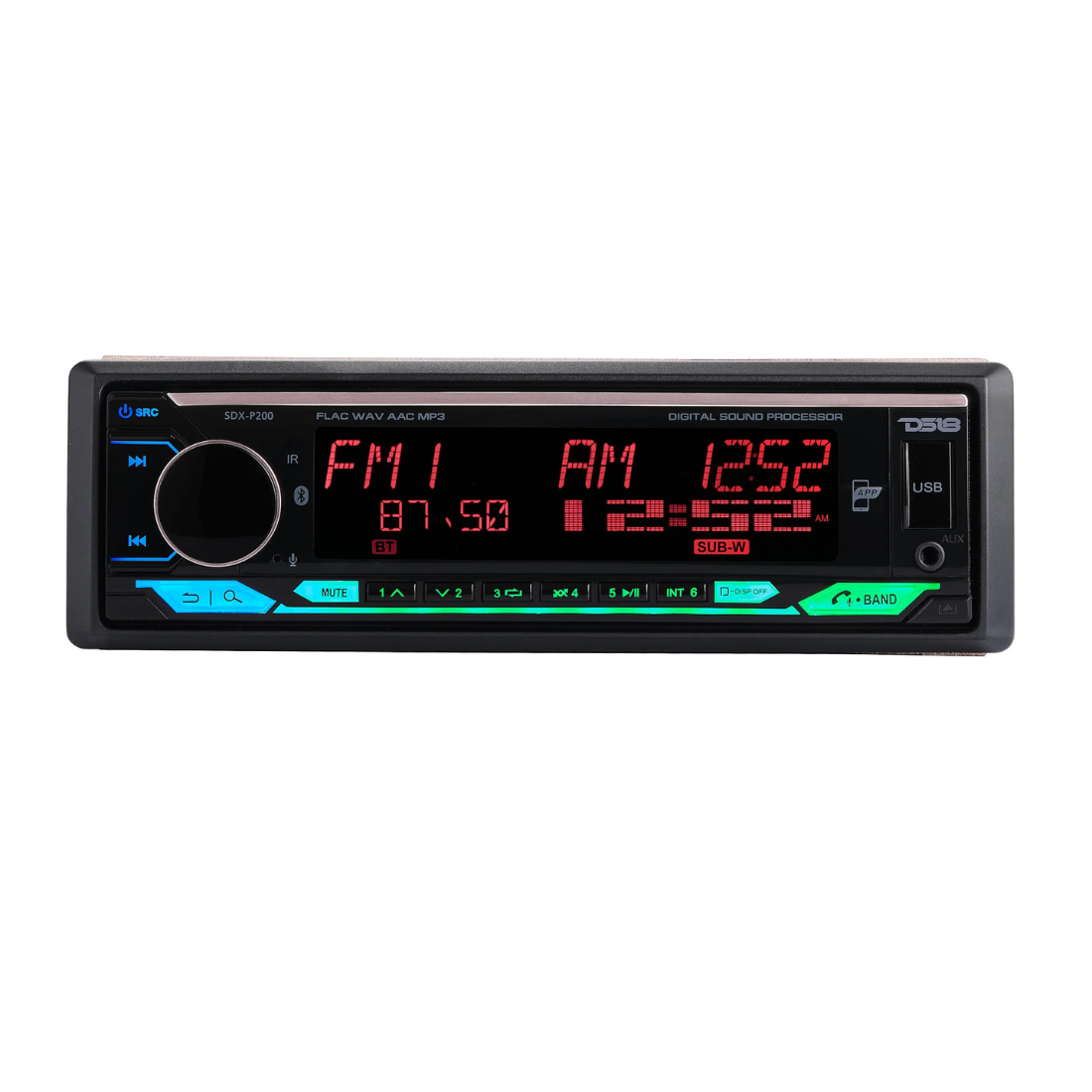 DS18 SDX-P200 1-DIN Bluetooth USB Digital Media Receiver with DSP & Built-in Amp