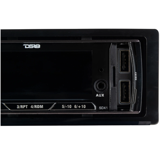 DS18 SDX1 1-DIN In-Dash Mechless Digital Media Bluetooth Receiver w/ Dual USB