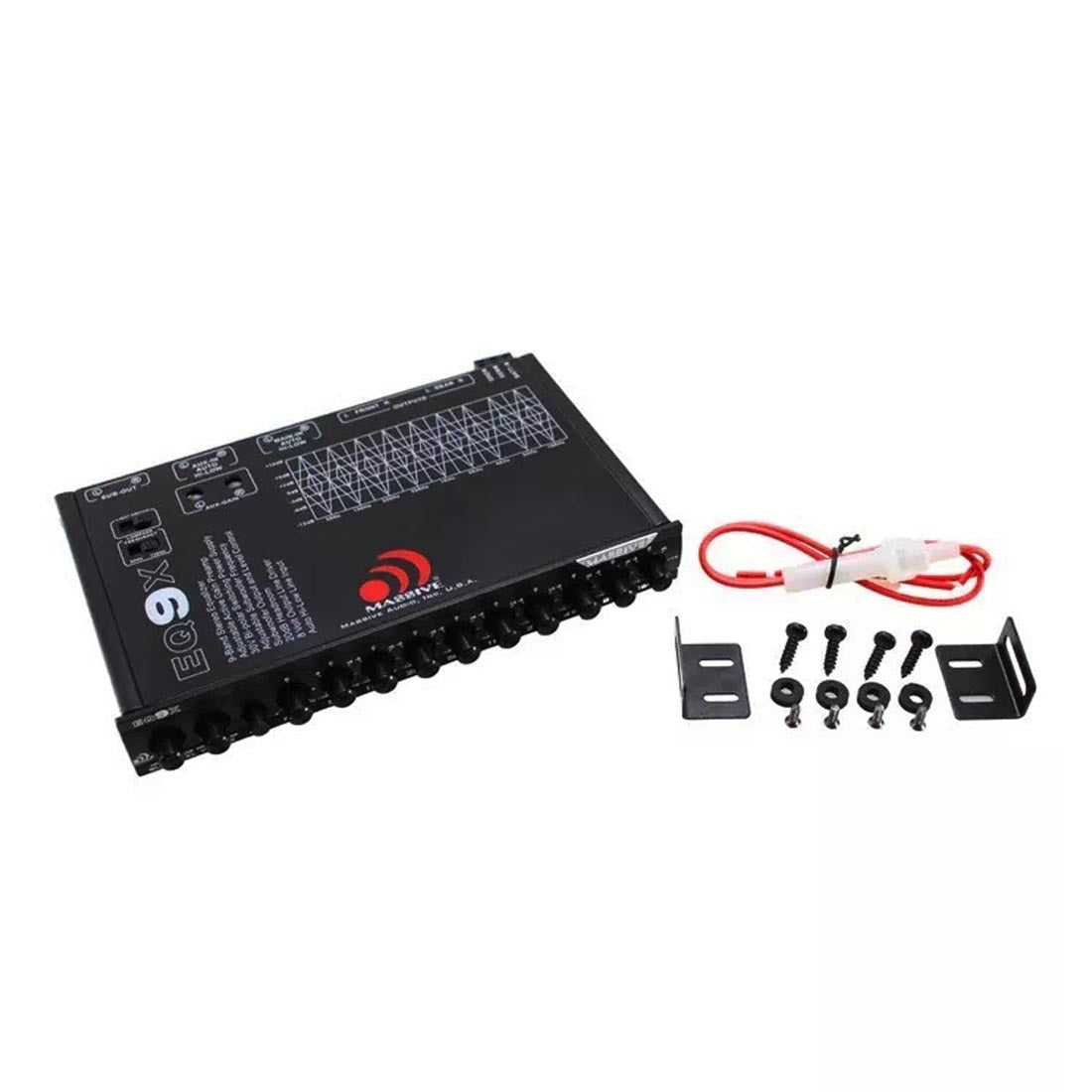 Massive Audio EQ9X 1/2-DIN 9 Band Car Audio Equalizer - 6-CH 7 Volt RCA Outputs