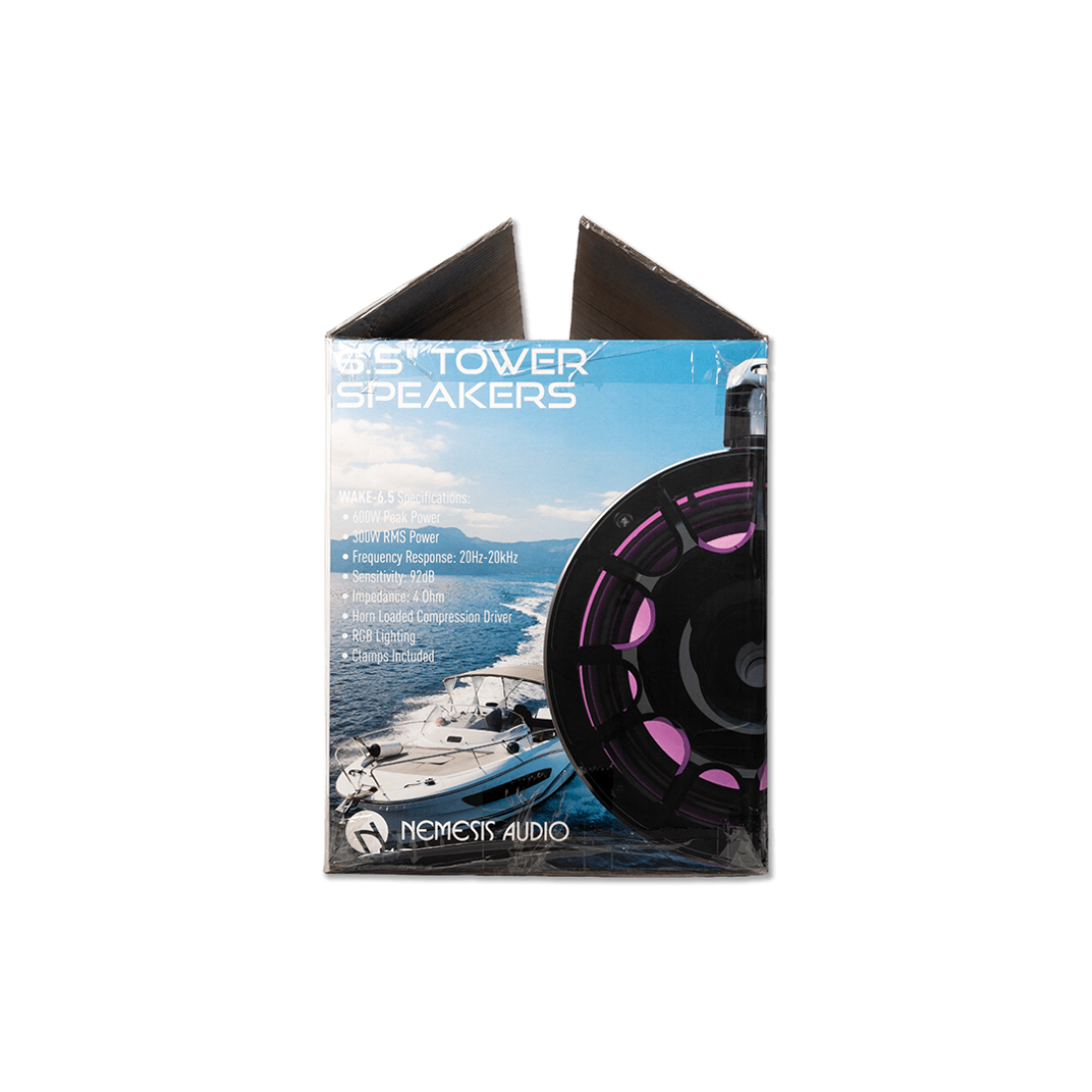 Nemesis Audio WAKE-6.5 6.5" 300W RMS Tower Speakers w/ Horn Loaded Drivers & RGB