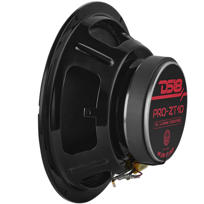 DS18 PRO-ZT10 10" 600W Max Coaxial Mid-Range Speaker w/ Built-in Bullet Tweeter
