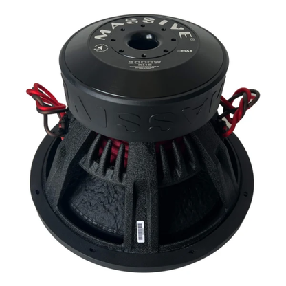 Massive Audio H154X 15" 4000 Peak 3" Dual 4-Ohm Voice Coil DVC Mega Subwoofer