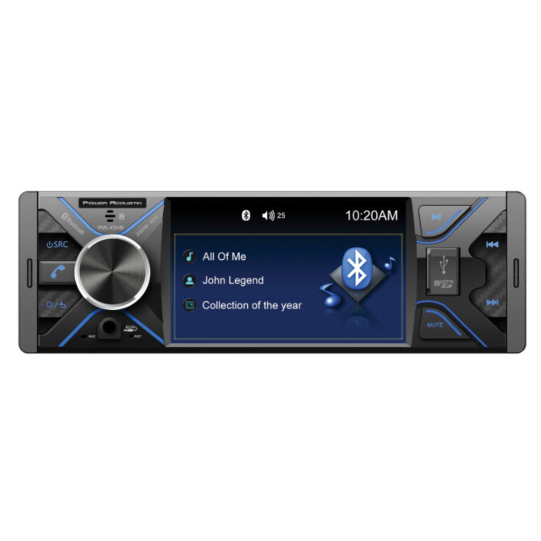 Power Acoustik PML-43HB Bluetooth Digital 1080P Multimedia Receiver w/ 4.3" LCD