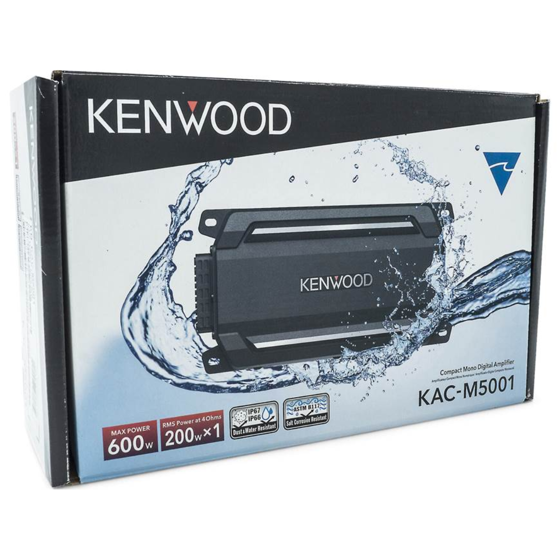 Kenwood KAC-M5001 Monoblock 600W Max Class-D IP67/IP66 Marine Compact Amplifier