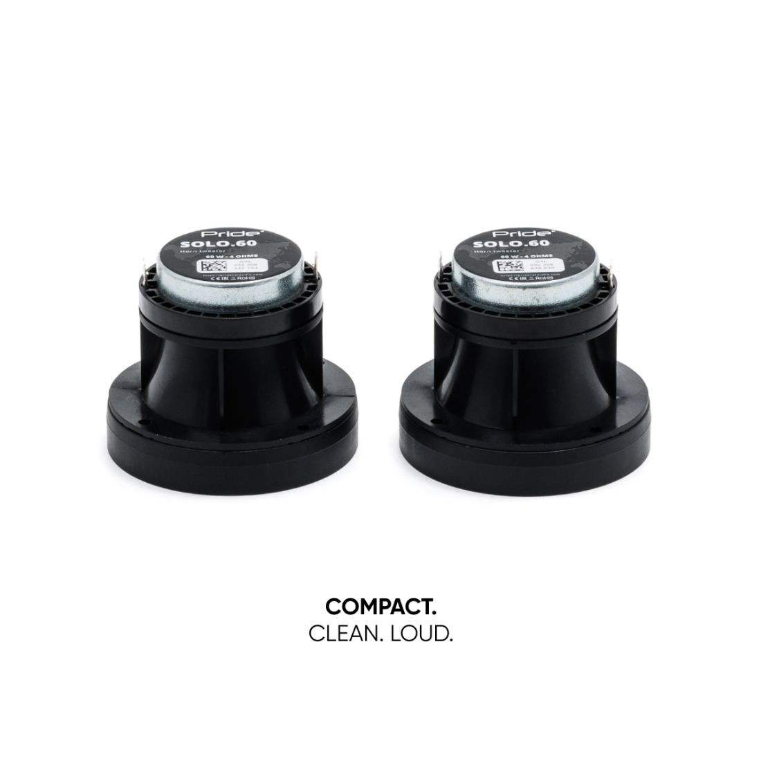 PRIDE SOLO 60 3.2" 60 Watts RMS 4-Ohm Neodymium Car Audio Horn Tweeters (Pair)