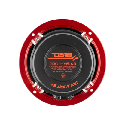 DS18 PRO-HY6.4B 6.5" 450W Max 4-Ohms Hybrid Mid-Range Coaxial Car Loudspeaker