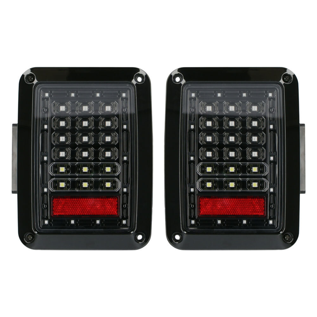 Heise JP-TL01T LED Grid Taillights w/ Transparent Lens for Wrangler JK 2007-2018