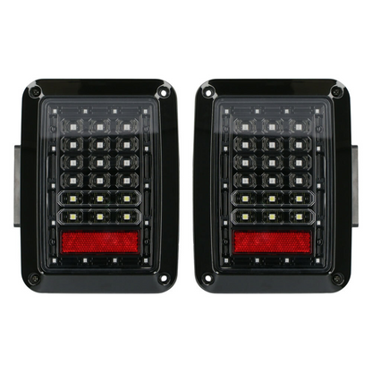 Heise JP-TL01T LED Grid Taillights w/ Transparent Lens for Wrangler JK 2007-2018