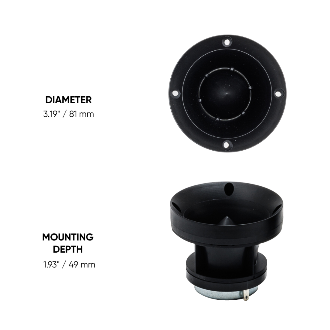 PRIDE SOLO 60 3.2" 60 Watts RMS 4-Ohm Neodymium Car Audio Horn Tweeters (Pair)