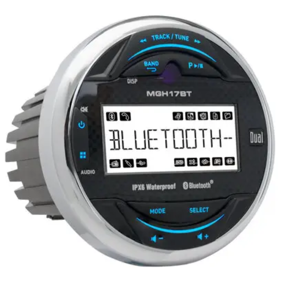 Dual Electronics MGCP17BT Gauge-Hole Digital Media Receiver Marine Audio System