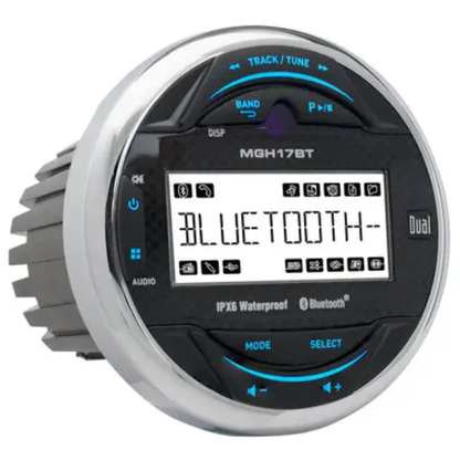 Dual Electronics MGCP17BT Gauge-Hole Digital Media Receiver Marine Audio System