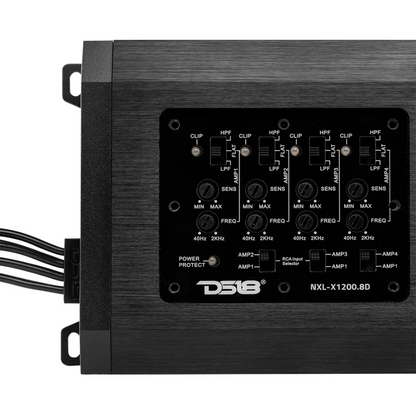 DS18 NXL-X1200.8D 8-Channel Full-Range Class-D IP67 Marine Powersports Amplifier