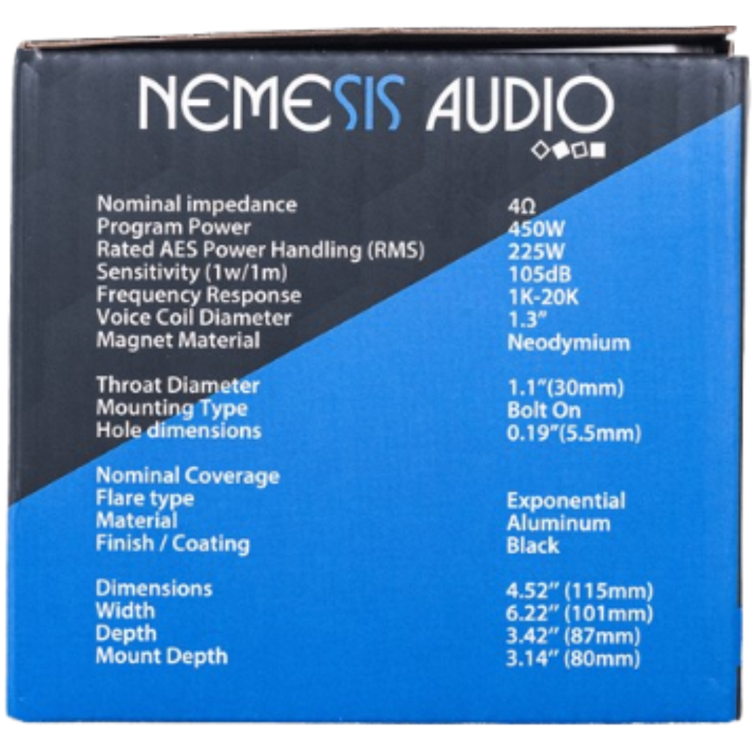 Nemesis Audio NEO-DRV V.2 225W RMS 4-Ohm 1.1" Bolt-on Throat Neodymium Driver