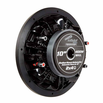 Audiopipe TS-FA100 10" 400W Peak Dual 4-Ohm Voice Coil Car Audio Flat Subwoofer