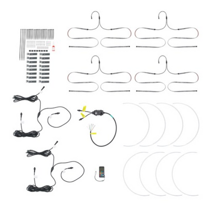 Heise HE-CHASE-WL Expandable Wheel Rings Chasing RGB LED Lights 15" - 18"