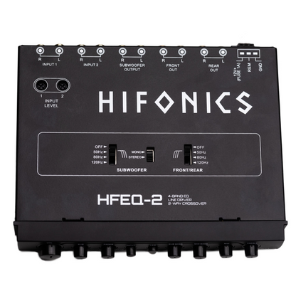 Hifonics HFEQ-2 1/2-DIN 4-Band Pre-Amp Equalizer w/ Front/Rear Active Crossover
