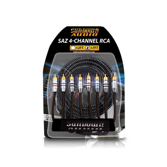 Sundown Audio SAZ-17FT 4-Channel 17Ft. Twisted 100% OFC RCA Interconnect Cable