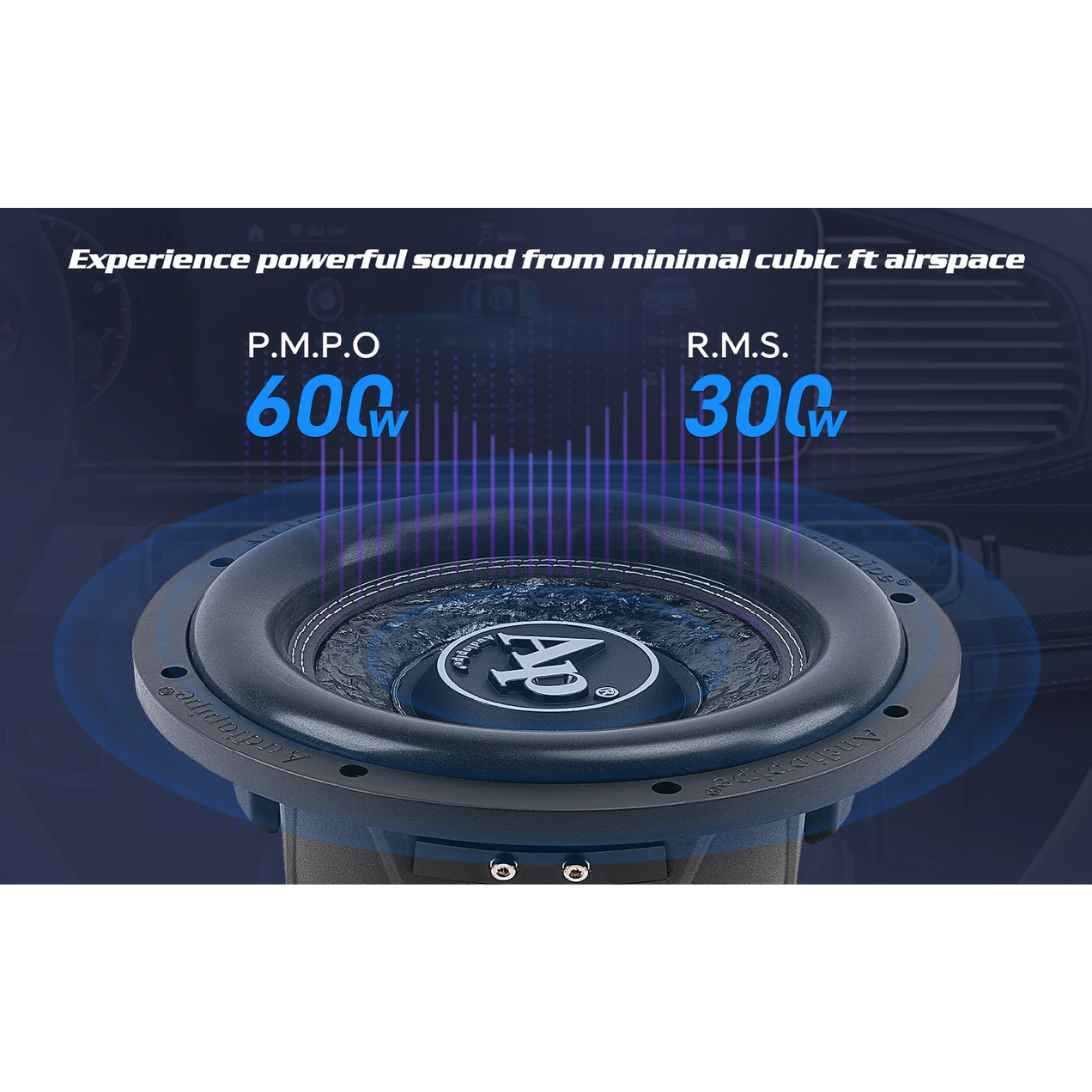 Audiopipe TXX-FB1000 10" 600W Peak Dual 4-Ohm DVC Shallow Mount Car Subwoofer