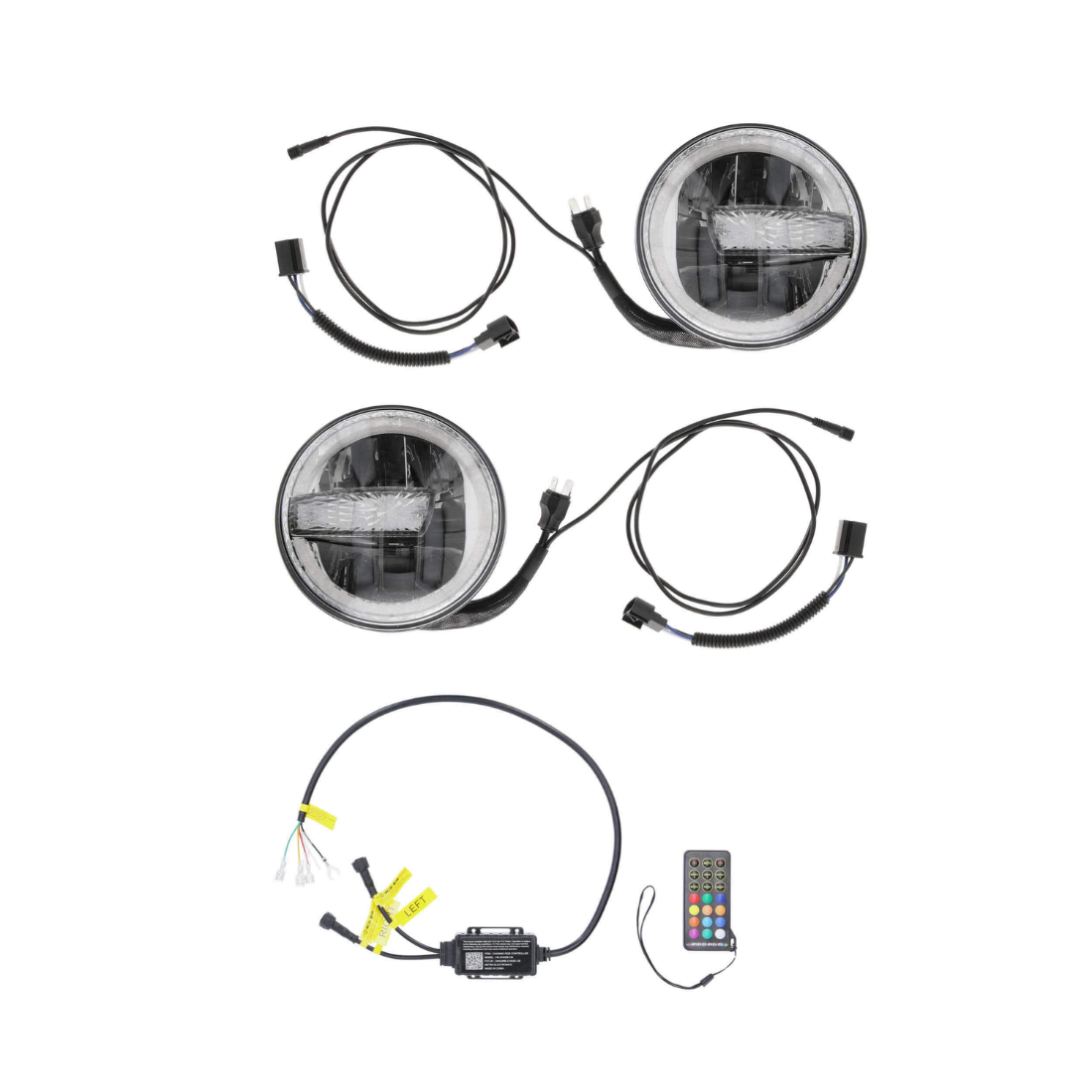 Heise JP-709RGBKT 7" Chasing LED Headlights for Jeep Gladiator Wrangler 1997-Up