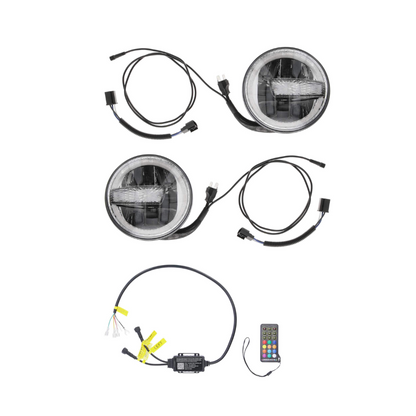 Heise JP-709RGBKT 7" Chasing LED Headlights for Jeep Gladiator Wrangler 1997-Up