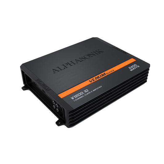 Alphasonik V1200.1D 1-CH Monoblock 2400W Max Class-D Amplifier w/ Remote Bass Knob