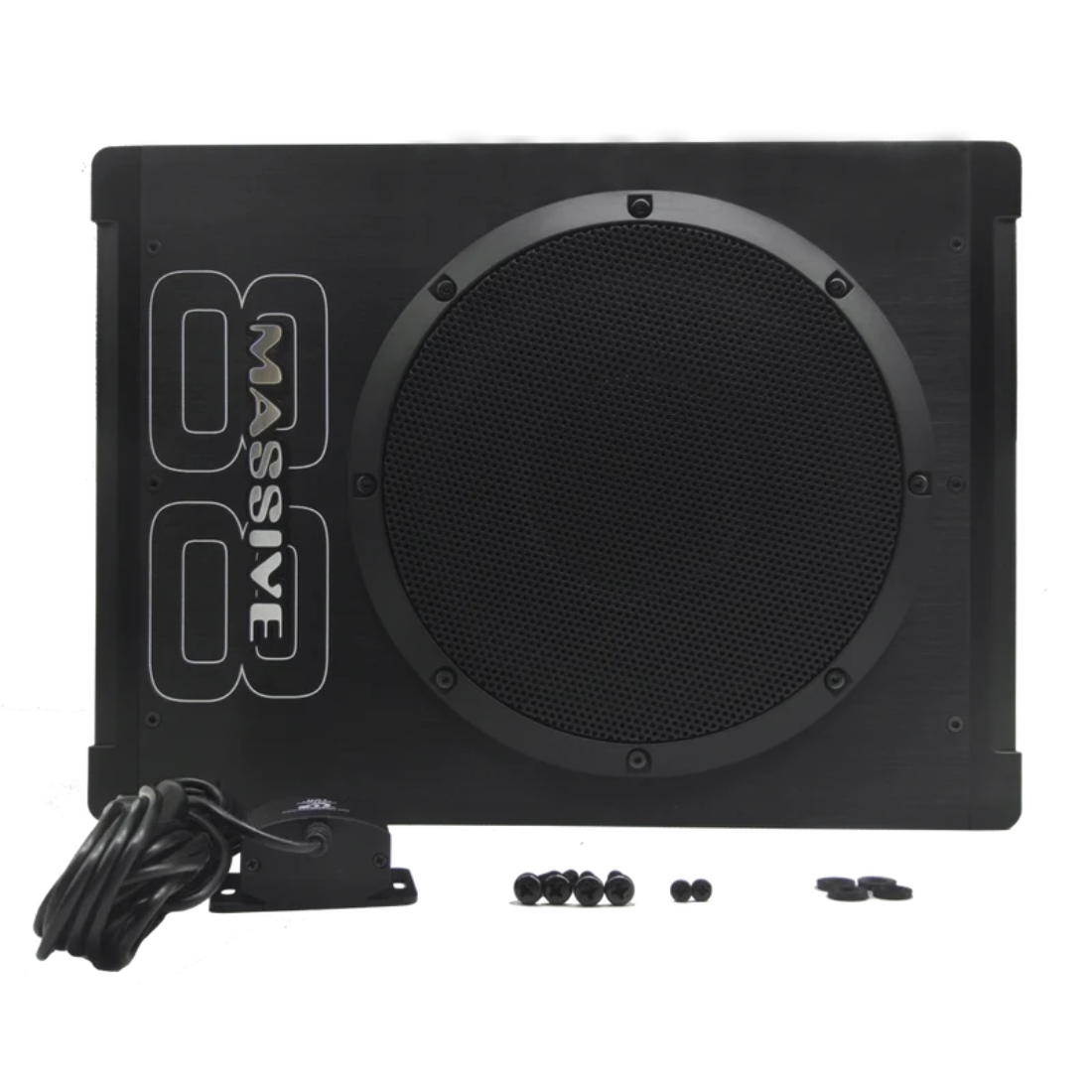 Massive Audio BOOM88 8" 400W Max Under Seat Active Subwoofer with Built-in Amp