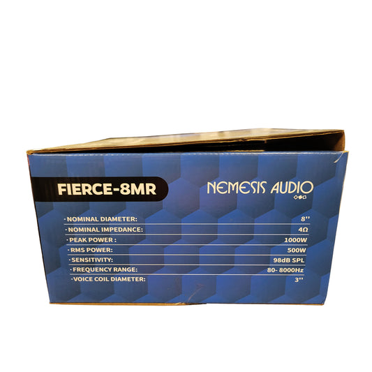 Nemesis Audio FIERCE-8MR 8" 1000W Peak 4-Ohms Car Audio Midrange Speaker