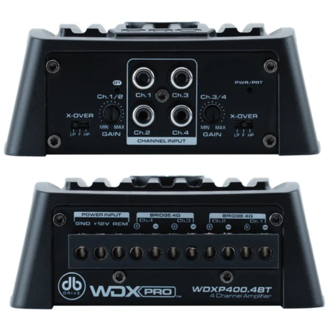 DB Drive WDX P400.4BT 4-Channel Full-Range Class-D Mini Powersports Amplifier