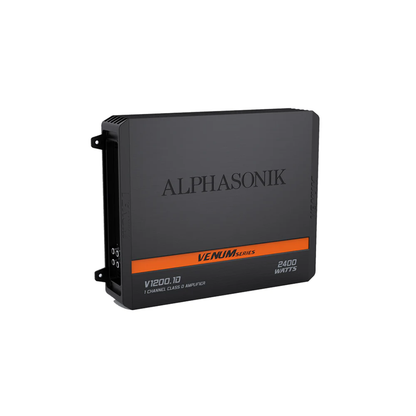 Alphasonik V1200.1D 1-CH Monoblock 2400W Max Class-D Amplifier w/ Remote Bass Knob