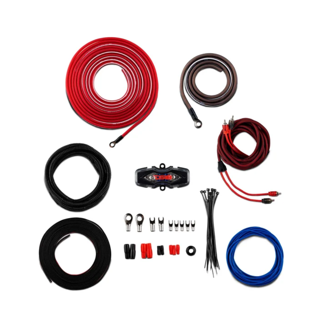 DS18 AMPKIT8 8-Gauge CCA Ultra Flex Amplifier Wiring Installation Kit - RED