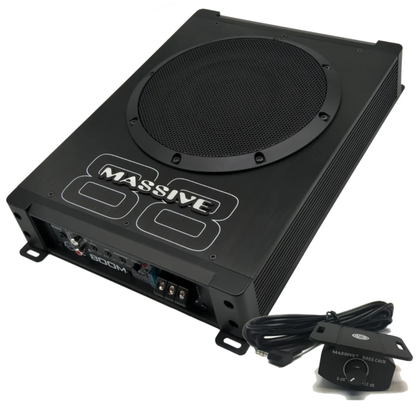 Massive Audio BOOM88 8" 400W Max Under Seat Active Subwoofer with Built-in Amp