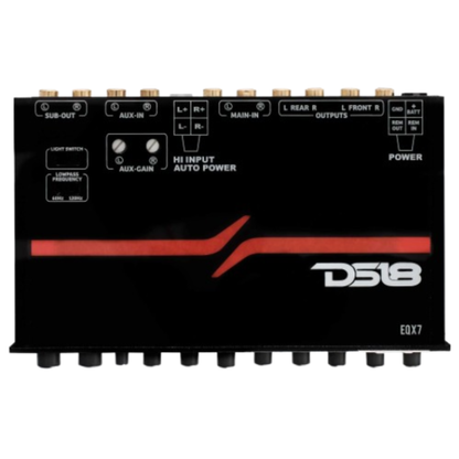 DS18 EQX7 1/2 DIN 7 Band Graphic Equalizer w/ High Level Input and Auto Turn On