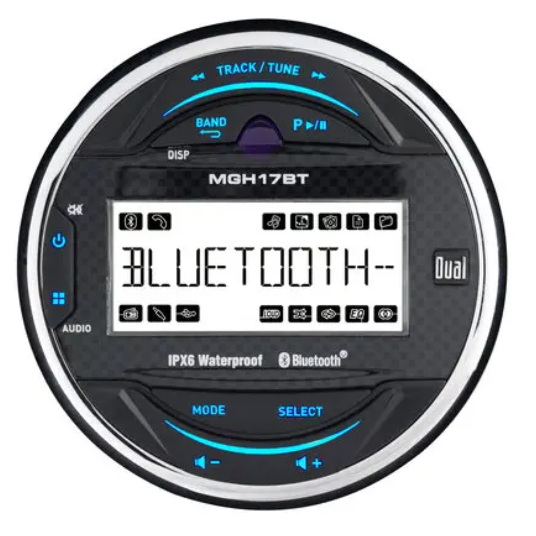 Dual Electronics MGCP17BT Gauge-Hole Digital Media Receiver Marine Audio System
